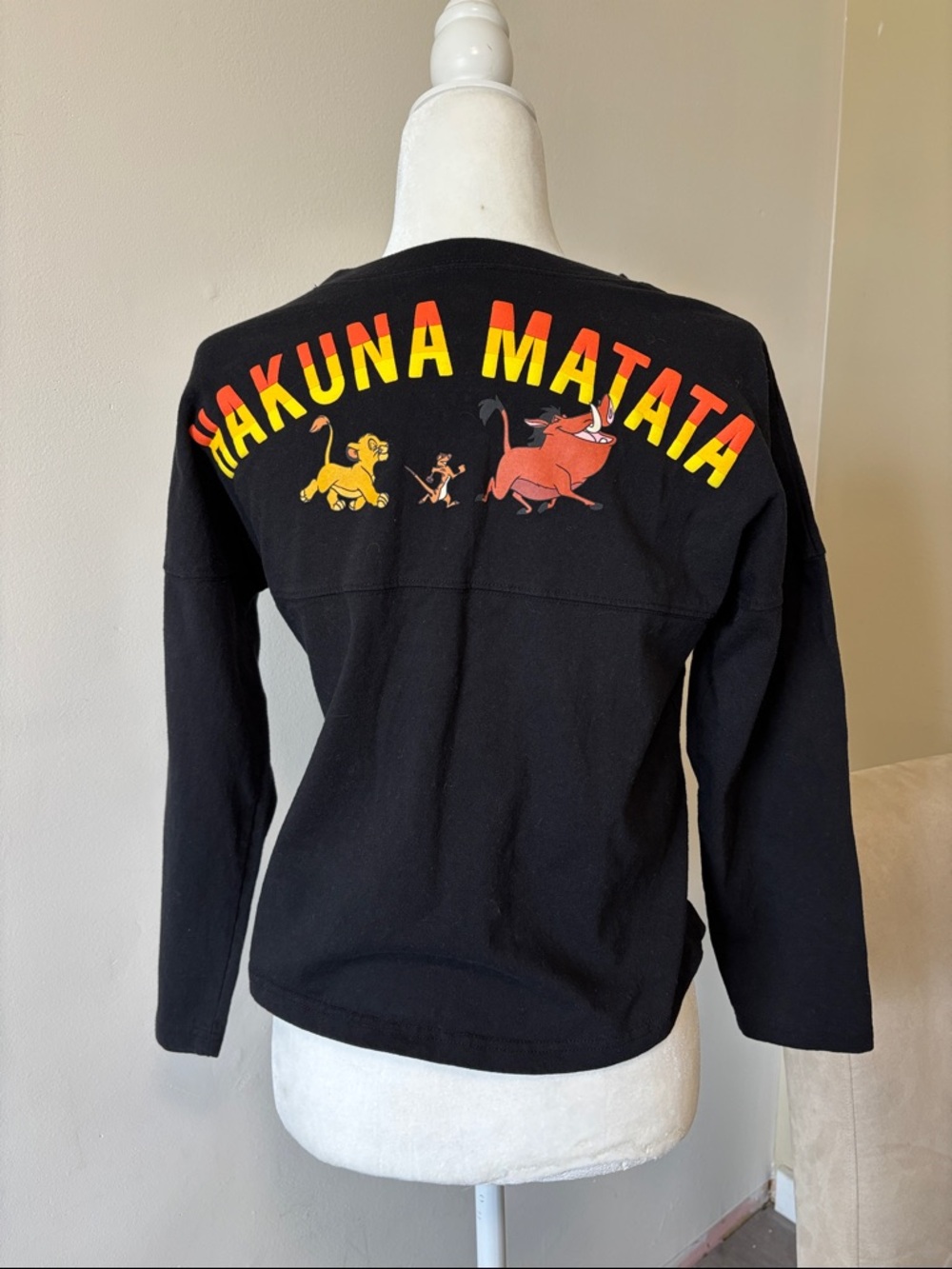 Disney Black Kids Sweatshirt with Yellow & Red Hakuna Matata Characters